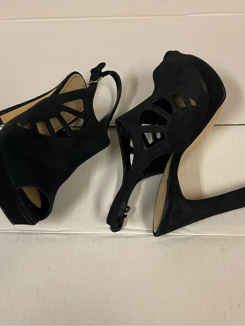 Bundle Of 4 Size 5 1/2 Buckle Platform Sandals with Ankle Strap High Heel Shoes